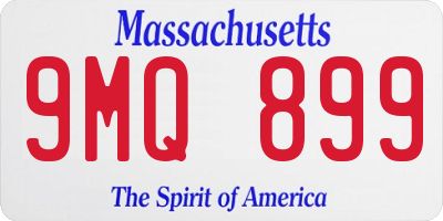 MA license plate 9MQ899