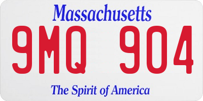 MA license plate 9MQ904