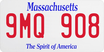 MA license plate 9MQ908