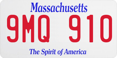 MA license plate 9MQ910