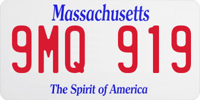 MA license plate 9MQ919