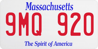 MA license plate 9MQ920