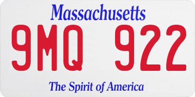 MA license plate 9MQ922