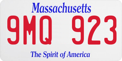 MA license plate 9MQ923