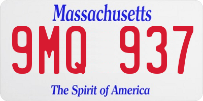 MA license plate 9MQ937