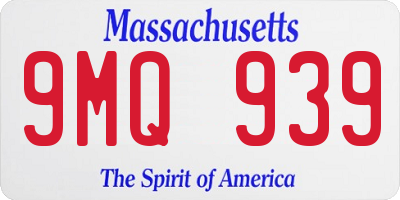 MA license plate 9MQ939