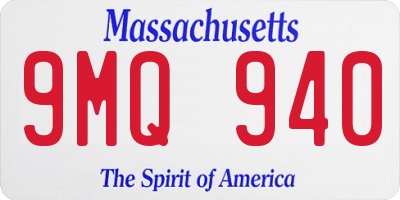 MA license plate 9MQ940