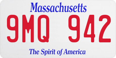 MA license plate 9MQ942