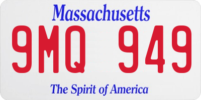 MA license plate 9MQ949