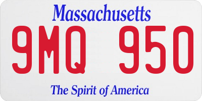 MA license plate 9MQ950