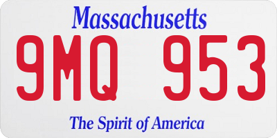 MA license plate 9MQ953