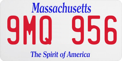 MA license plate 9MQ956