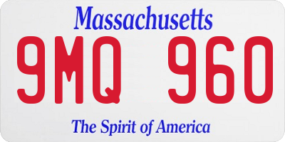 MA license plate 9MQ960