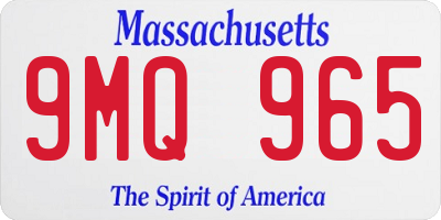 MA license plate 9MQ965
