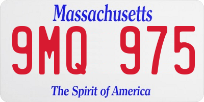 MA license plate 9MQ975