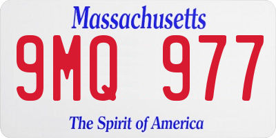 MA license plate 9MQ977