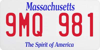 MA license plate 9MQ981