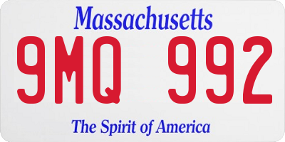 MA license plate 9MQ992