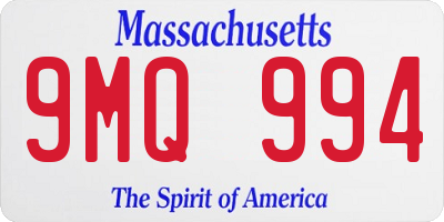 MA license plate 9MQ994