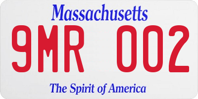MA license plate 9MR002