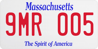 MA license plate 9MR005