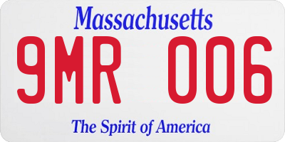 MA license plate 9MR006