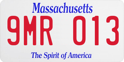 MA license plate 9MR013