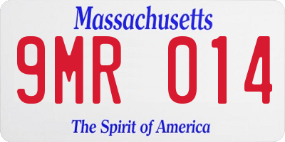 MA license plate 9MR014