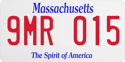 MA license plate 9MR015