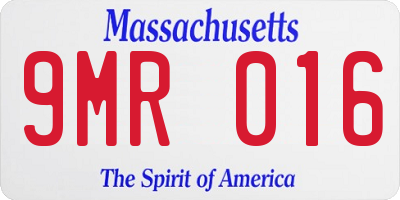MA license plate 9MR016