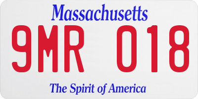 MA license plate 9MR018