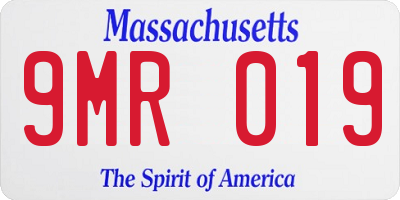 MA license plate 9MR019