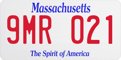 MA license plate 9MR021