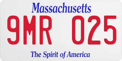 MA license plate 9MR025