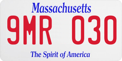 MA license plate 9MR030