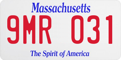MA license plate 9MR031