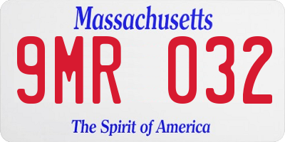 MA license plate 9MR032