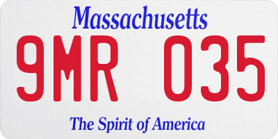 MA license plate 9MR035