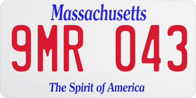 MA license plate 9MR043