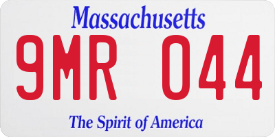 MA license plate 9MR044