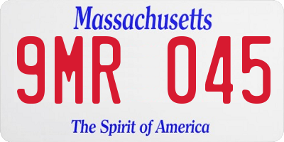 MA license plate 9MR045