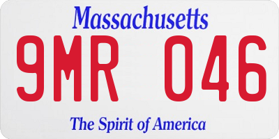 MA license plate 9MR046