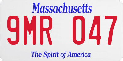 MA license plate 9MR047