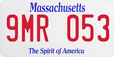 MA license plate 9MR053