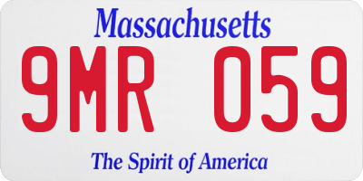 MA license plate 9MR059