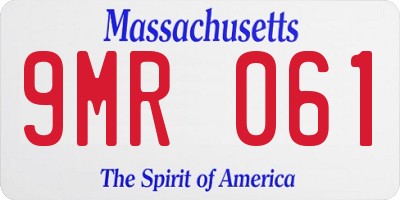 MA license plate 9MR061