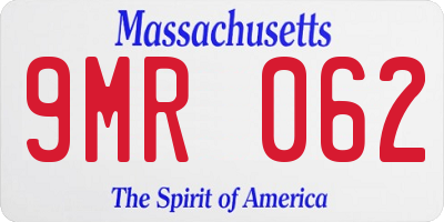 MA license plate 9MR062