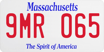 MA license plate 9MR065