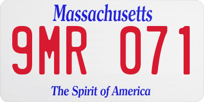 MA license plate 9MR071