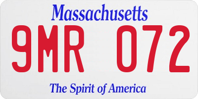 MA license plate 9MR072